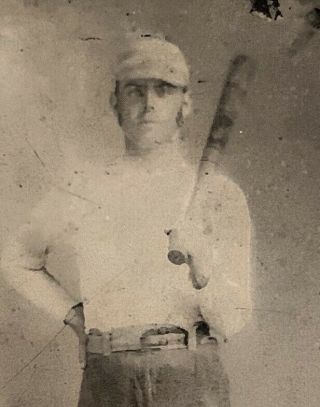 Antique Circa 1870 ' s Baseball Player Tin Type Photo Vintage Early Old Tintype 3