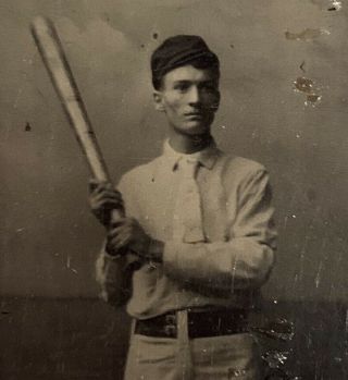 Antique Circa 1870 ' s Baseball Player Tin Type Photo Early Old Vintage Tintype 3