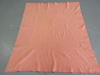Old Vintage Ayers Canada Pure Wool Pink Blanket 62 " X 72 "