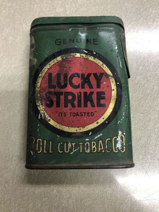 Vintage Lucky Strike Vertical Pocket Tobacco Tin