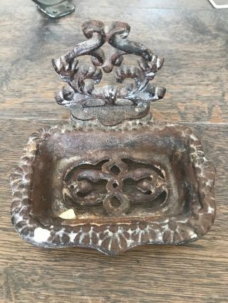 Wrought Iron Ornate Footed Soap Dish Vintage Design Look