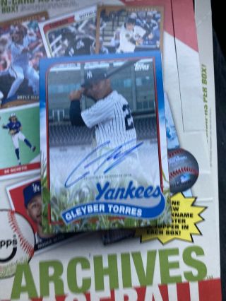 2020 Topps Archives Gleyber Torres Autograph Cornfield Variation Auto Ny Yankees