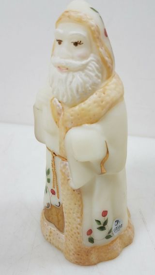 Fenton Father Christmas Art Glass Hand Painted By D.  Fredrick