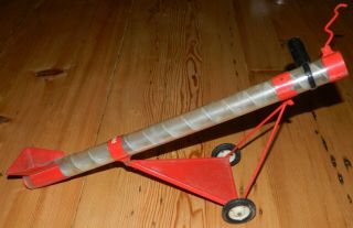 Vintage Steel Pressed Tru Scale Red Auger Elevator Grain Corn Farm Toy