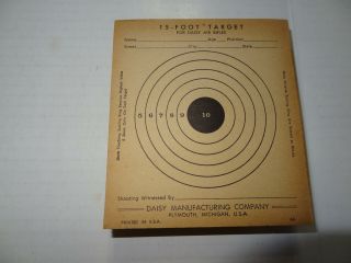 Vintage 15 Foot Target For Daisy Air Rifles,  Daisy Manufacturing Co. ,  Plymouth,  Mi