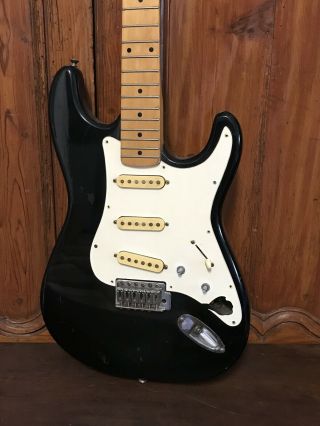 Vintage Fender Squier II Electric Guitar 1980’s Black Body Eddie Money 3