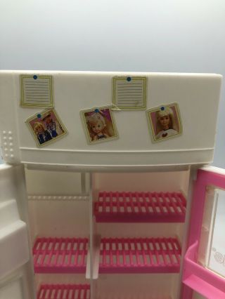 Vintage Barbie Refrigerator 10” Mattel 1994 White Fridge Kitchen Side By Side 3