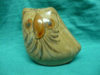 Vtg 60s Mexican Folk Art Tonala Pottery Owl Figure Danish Modern Look Hand Made