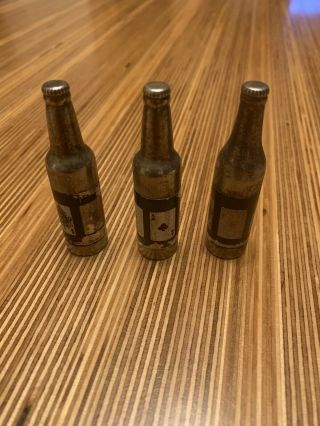 3 Vintage 1940s Kem Beer Bottle Playing Card Lighters