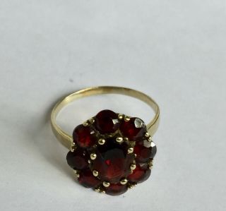 Rare Imper.  Russian 56 Gold Rings With Garnet Stones,  КФ Hallmark Faberge Design