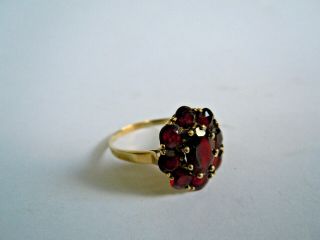 RARE imper.  Russian 56 GOLD Rings with Garnet stones,  КФ hallmark Faberge design 2