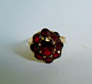 RARE imper.  Russian 56 GOLD Rings with Garnet stones,  КФ hallmark Faberge design 3