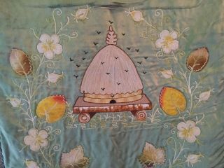 The Best Antique Ioof Odd Fellows Rebekah Lodge Silk Embroidered Banner Beehive