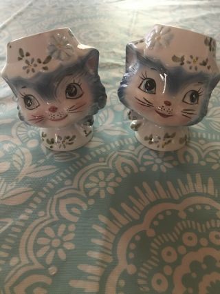 Vintage 1950’s Lefton Miss Priss Kitty Cat Salt And Pepper Shakers 1511