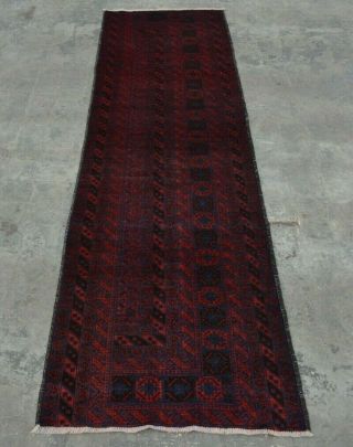 F2100 Vintage Handmade Afghan Tribal Wool Baluchi Hallway Rug Runner 2 