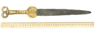 Ancient Rare Viking Scythian Gilding Bronze Iron Battle Sword Savage Style 1 AD 3