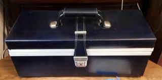 Vintage 8 Track Carrying Case Blue Holds 24 Tapes