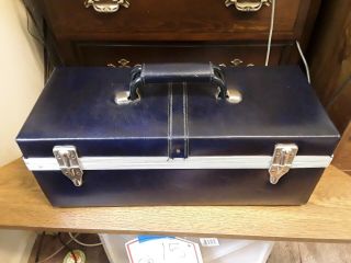 Vintage 8 Track Carrying Case blue Holds 24 Tapes 2
