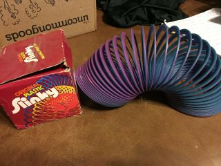Vintage Plastic Slinky - Purple And Blue