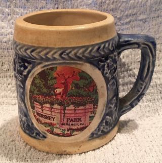 Vintage Hershey Park Pa Ceramic Souvenir Toothpick Holder / Mini Mug Stein