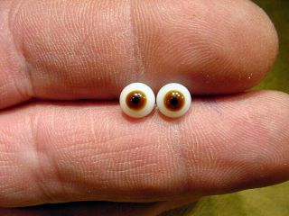 A Pair Vintage Solid Doll Glass Eyes 6 Mm For Bisque Doll Doctor Age1910 A 3224