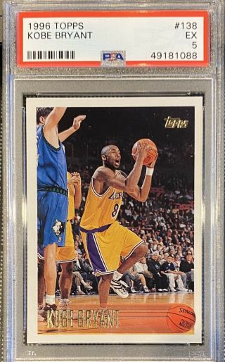 1996 Topps Kobe Bryant 138 Rookie Rc Psa 5 Ex Lakers Hof Mvp