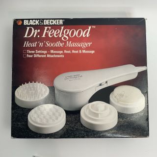 Vintage Black & Decker Dr.  Feelgood Heat’n’soothe Massager,  4 Attachments