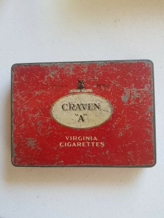 Craven A Virginia Cigarettes Cigarette Smoke Tin Tobacco Large Cork Tipped