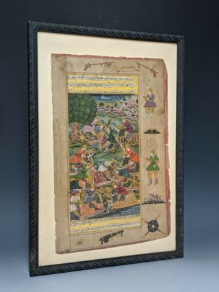 Antique Islamic Painting Indian Mughal Persian Miniature Illuminated Manuscript