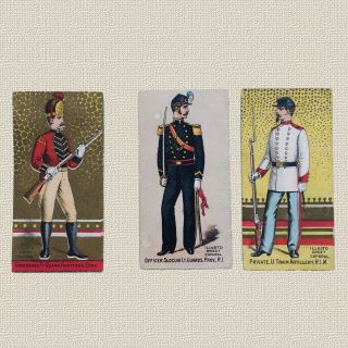 1800s 3 Sweet Caporal Cigarette Cards,  Usa Soldiers In Uniform,  N224 Kinney