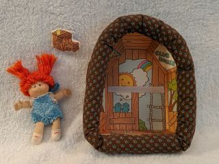 Vintage Cabbage Patch Pin - Ups,  Charlene Jenny & Her Clubhouse,  1983 Coleco Doll
