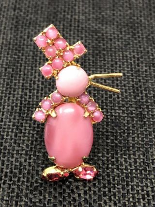 Vintage Pink Penguin Pin Brooch