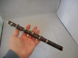 Antique Vintage Old Wooden & Metal Flute Musical Instrument - Spares & Repairs