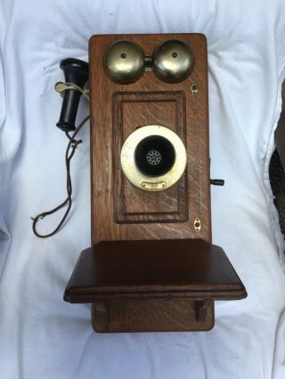 Antique Western Electric Crank Wood Wall Telephone,  With Mag,  1894
