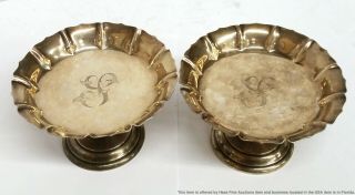 Pair Peter Guille Ltd York Vintage Sterling Silver Footed Compote Bowls