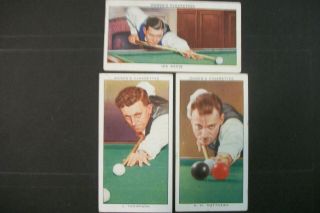 Cigarette Tobacco Cards Ogdens Champions Of 1936 Snooker Billiards