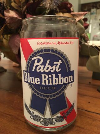 Vintage Retro Style Pabst Blue Ribbon Logo Pbr Beer Can Shaped Beer Glass