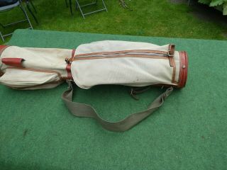 Vintage Canvas And Leather ? Golf Bag Zips Work