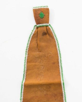 Vintage Handmade Zuni Native American Indian Beaded Leather Horse Tie 11.  75 