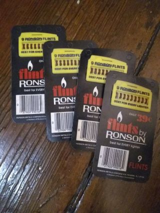 Flints By Ronson 9 Flints.  Fits All Flint Lighters 4 Packs Of 9 Flints