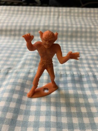 1 Mpc Orange Wolfman Creature Of Doom Vintage 1960s Plastic Horror Figure