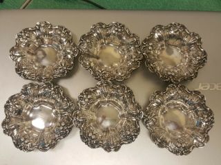 Set Of 6 Vintage Reed & Barton Sterling Silver Francis I Nut Cups 3 Inches H15