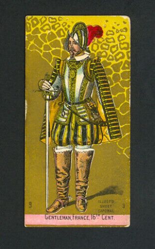 Gentleman,  France,  16th Cent.  1888 N224 Kinney Bros.  Military Series - Ex,