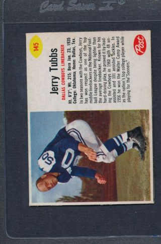 1962 Post Cereal 145 Jerry Tubbs Cowboys Nm 185