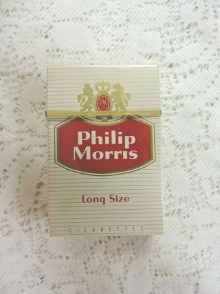 Vtg Philip Morris Red White Long Size Cigarette Hard Pack Empty Display Only