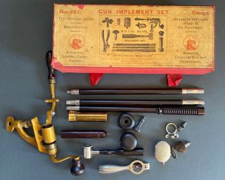 Antique Shot Gun Cleaning Loading Set - Rare Bridgeport Gun Implement Co 1890 2