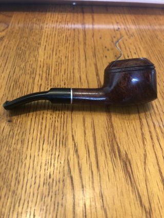 Old Vtg Collectible Short Wood Imported Briar Tobacco Smoking Pipe Made In Italy