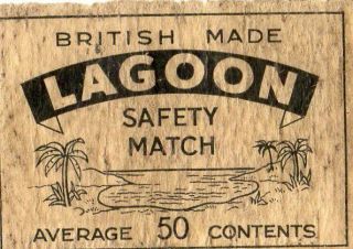 Matchbox Label Panel England Lagoon Welwyn Match Co.