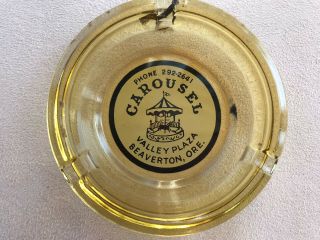 Vintage Retro Amber Glass Cigarette Cigar Ashtray Advertising