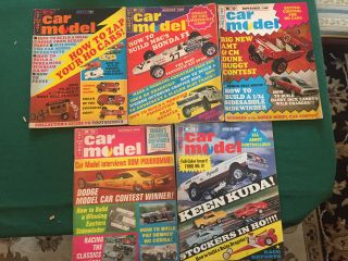 Vintage Car Model Magazines,  3,  7,  8,  9 &10/68 Issues,  Attic Finds